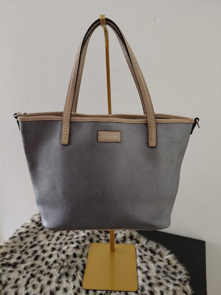 Coach handtas zilvergrijs, Ophalen of Verzenden, Gebruikt, Grijs, Handtas