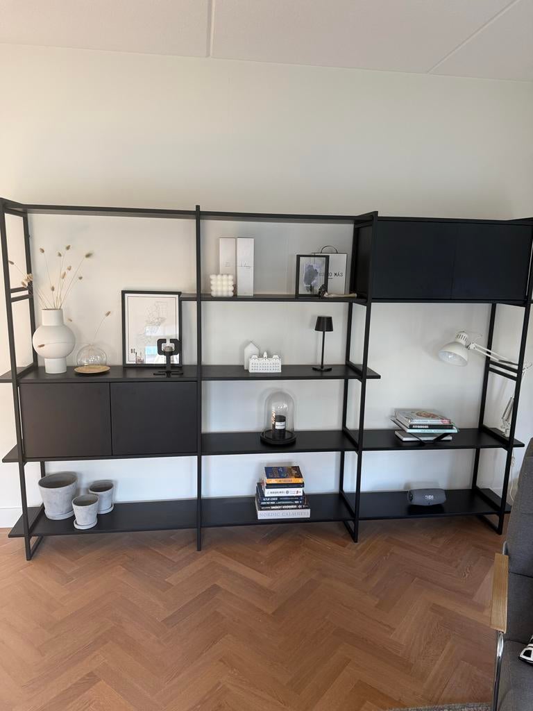 Modular cabinet van Studio Henk nieuwstaat zwarte beits, Ophalen, Eikenhout, Zo goed als nieuw, 200 cm of meer