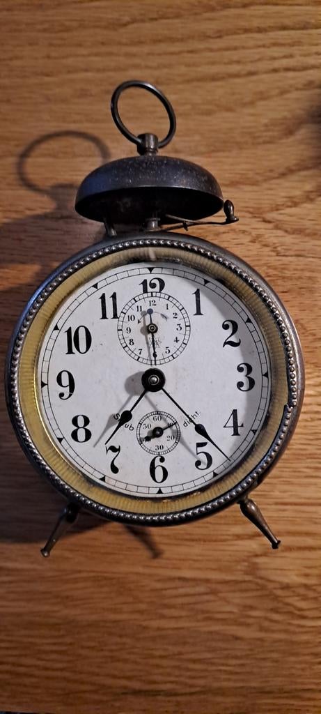 Junghans wekker (staub dicht) Een vroeg model 1900-1910., Antiek en Kunst, Antiek | Klokken, Ophalen of Verzenden