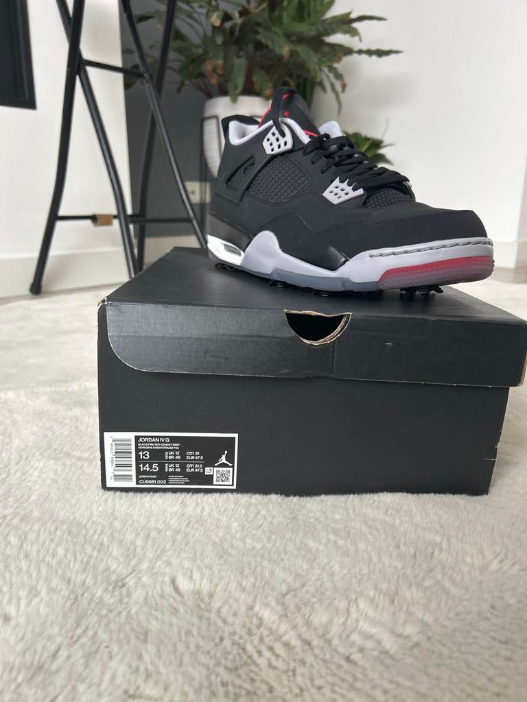 Jordan IV G Golfschoenen - Zwart/Rood/Grijs, Ophalen of Verzenden, Nieuw, Zwart, Sportschoenen