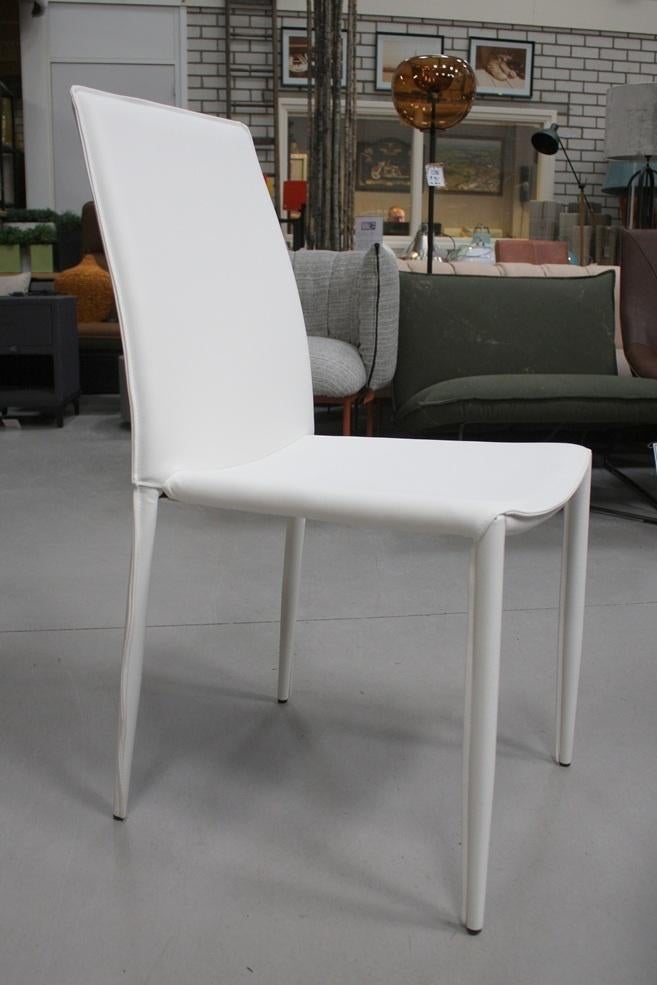 Moderne eetkamerstoelen wit kunstleder stapelbaar (16x), Ophalen, Modern design, Wit, Nieuw
