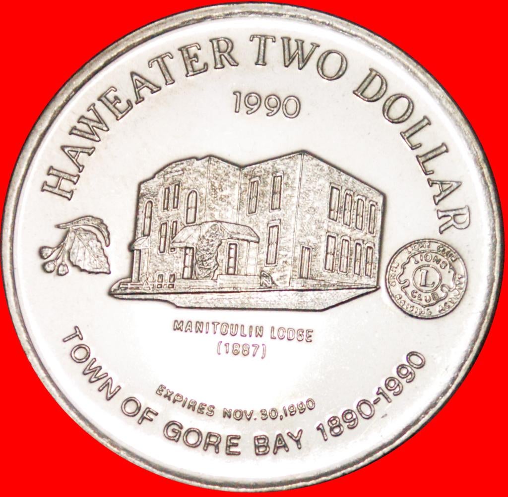 Ⰺ SILVER PLATED 1887: CANADA 2 DOLLARS 1890-1990 MANITOULIN, Ophalen of Verzenden, Noord-Amerika, Losse munt