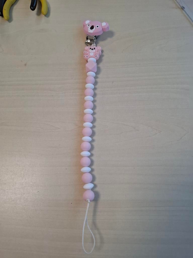 Roze beertje speenkoord - Veilig en stevig, Ophalen of Verzenden, Nieuw