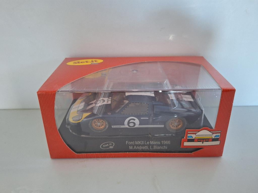 Slot-it Ford GT40 Le Mans Andretti Bianchi 1966, #6 SICA20A, Overige merken, Racebaan, Slot-it, Ophalen of Verzenden