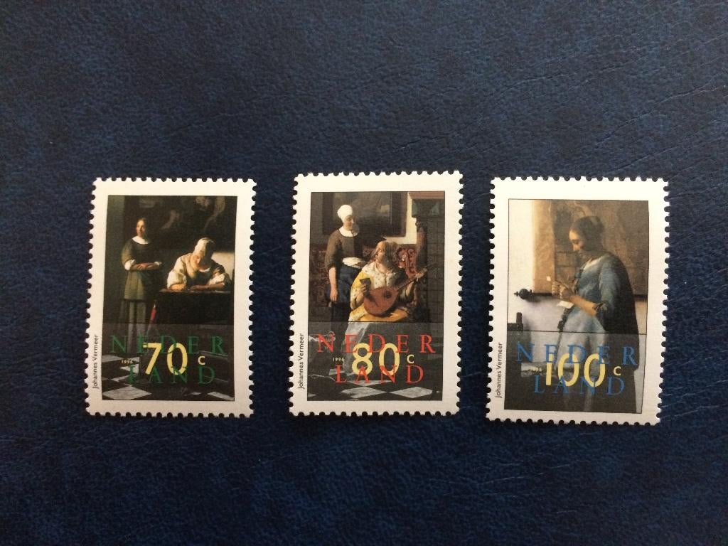 serie postzegels schilder Johannes Vermeer 1996 schilderij, Ophalen of Verzenden, Na 1940, Postfris