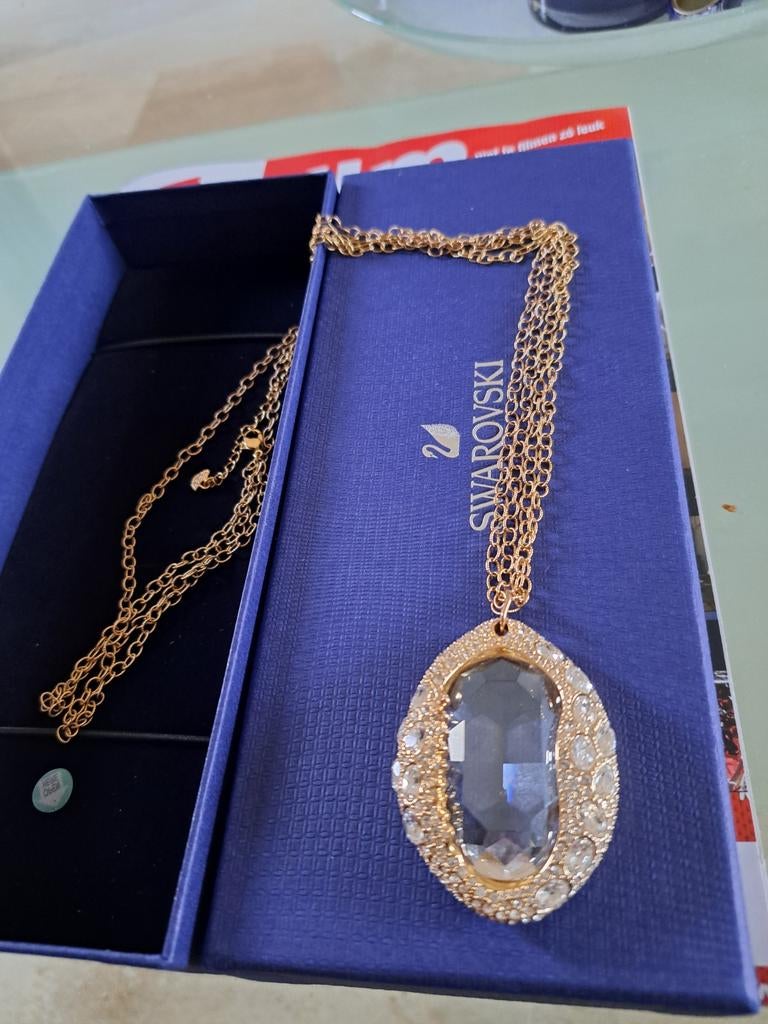 Swarovski ketting, Ophalen of Verzenden, Zo goed als nieuw, Goud, Overige materialen