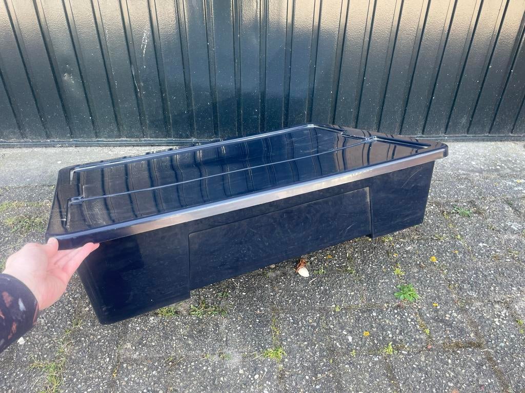 IKEA SAMLA 55L zwart opbergbox met deksel, Ophalen, Kunststof, Gebruikt, 50 tot 100 cm