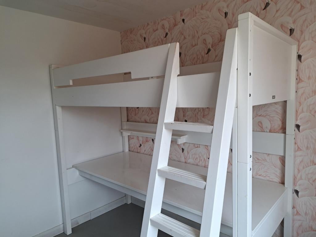 Bopita Combiflex hoogslaper XL 90x200 met schuine trap - Wit, Kinderen en Baby's, Kinderkamer | Stapelbedden en Hoogslapers, Gebruikt