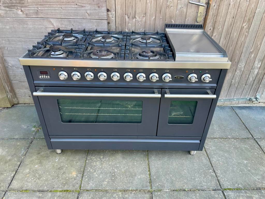 Uniek Boretti 120cm fornuis met gas- en elektrische oven!, Witgoed en Apparatuur, Ophalen of Verzenden, Zo goed als nieuw, Gas