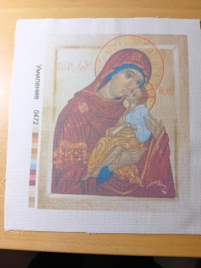 Serie van 10 borduurpatronen van Russische iconen op linnen., Verzenden, Nieuw, Handborduren, Patroon