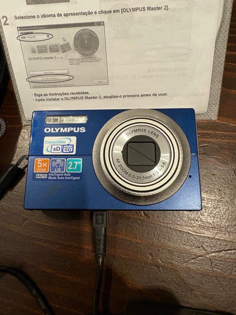 Olympus digitale camera, blauw, Gebruikt, Compact, Ophalen of Verzenden, Olympus