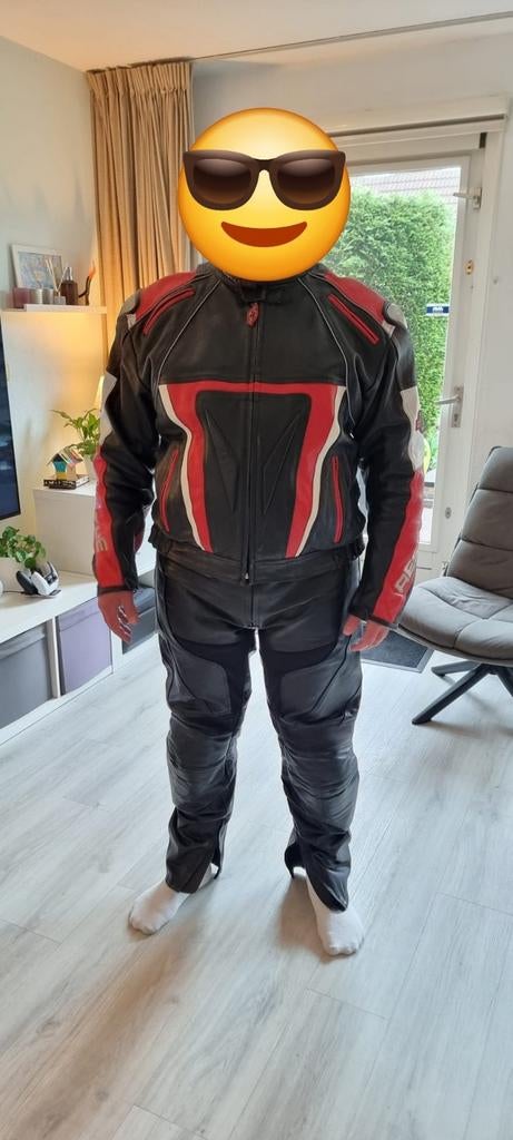 Leren motorpak 5xl jas en broek 44., Motoren, Kleding | Motorkleding, Ophalen of Verzenden, Restyle, Tweedehands, Heren