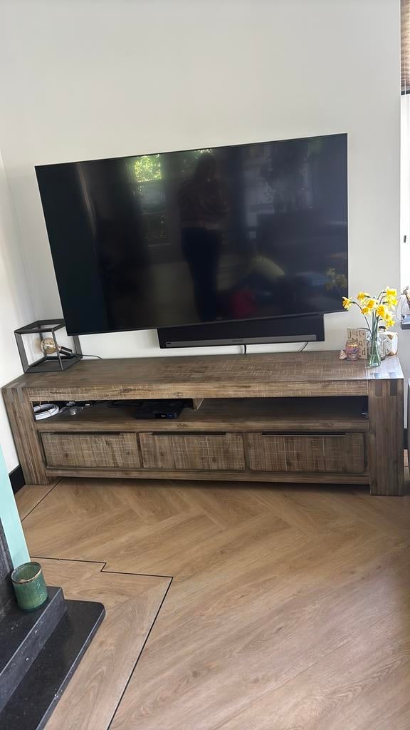 TV Meubel, Ophalen, 150 tot 200 cm, Zo goed als nieuw, Minder dan 100 cm