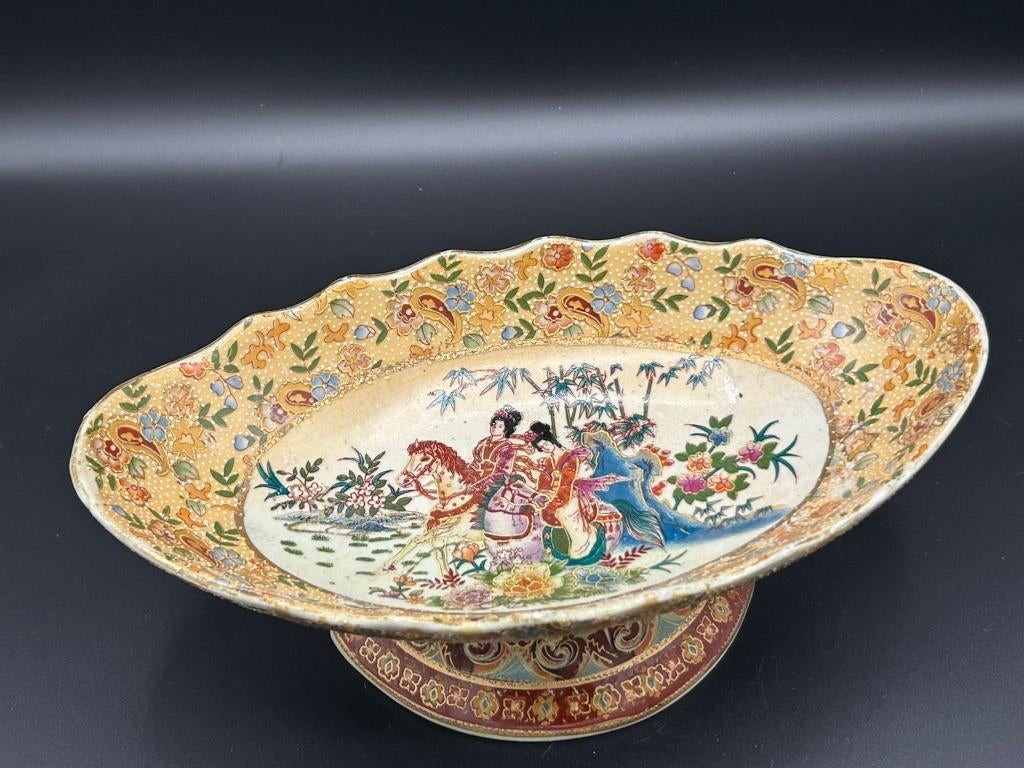 Oude Chinese porseleinen schaal op voet - antiek porselein, Antiek en Kunst, Antiek | Porselein, Ophalen