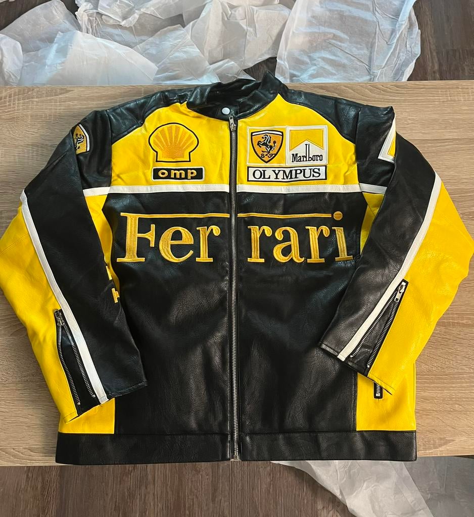 Ferrari x Marlboro Racing jas (maat S) – yellow leder look, Ophalen of Verzenden, Zo goed als nieuw, Maat 46 (S) of kleiner, Geel