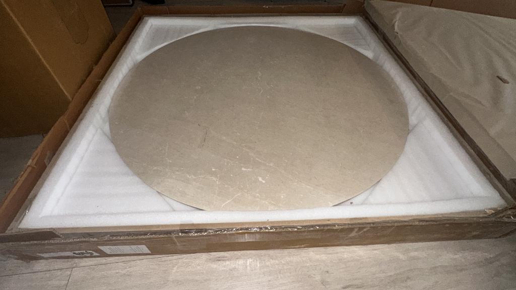 Nieuwe ronde marmeren eettafel – nog in verpakking, Ophalen, Overige materialen, Rond, Nieuw