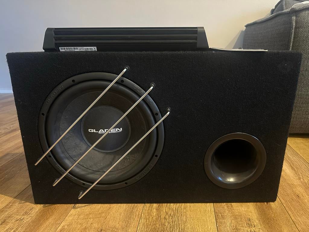 Gladen subwoofer met Kicker DX300.2 versterker, Auto diversen, Autospeakers, Ophalen of Verzenden, Gebruikt
