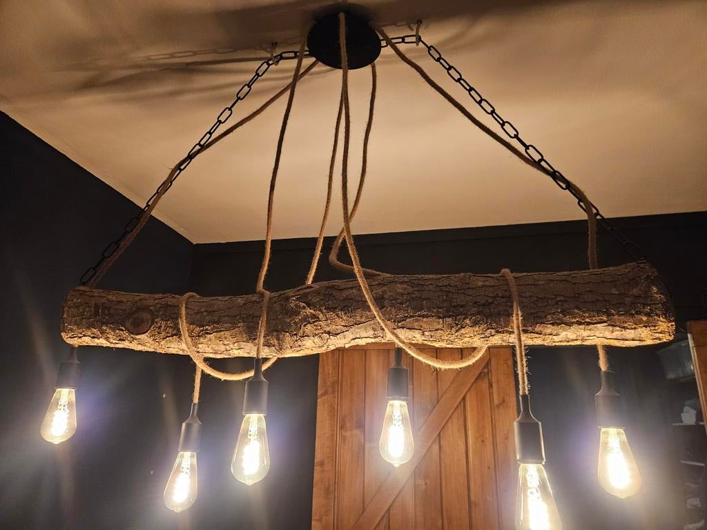 Unieke Boomstam Lamp, Ophalen, Gebruikt, 50 tot 75 cm, Rustiek