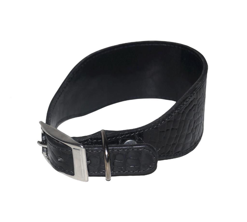 ALOKÉ Greyhound Halsband Zwart Nekomtrek 37,5-43 cm KOOPJE!, Dieren en Toebehoren, Ophalen of Verzenden, Handgemaakt, Nieuw