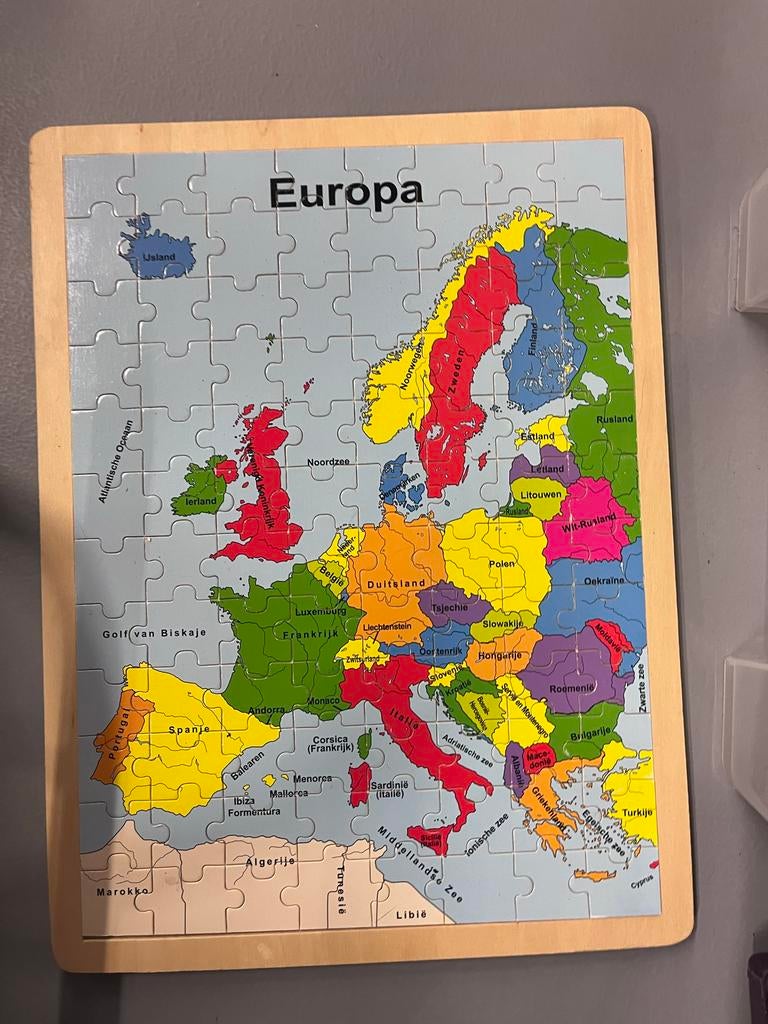 Houten puzzel Europa - Educatief en leerzaam, Gebruikt, Van hout, 4 tot 6 jaar, Meer dan 50 stukjes