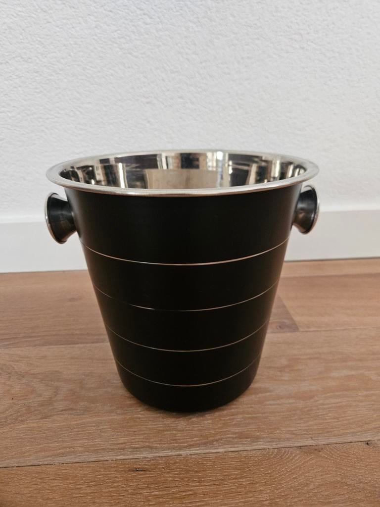 Zwarte champagne/wijnkoeler, Ophalen of Verzenden, Rond, Overige materialen