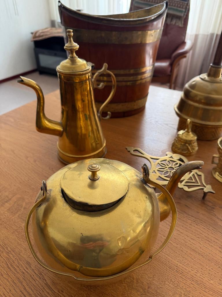 Koperen wasklok, reisicoon en andere items, Antiek en Kunst, Antiek | Koper en Brons, Ophalen, Koper