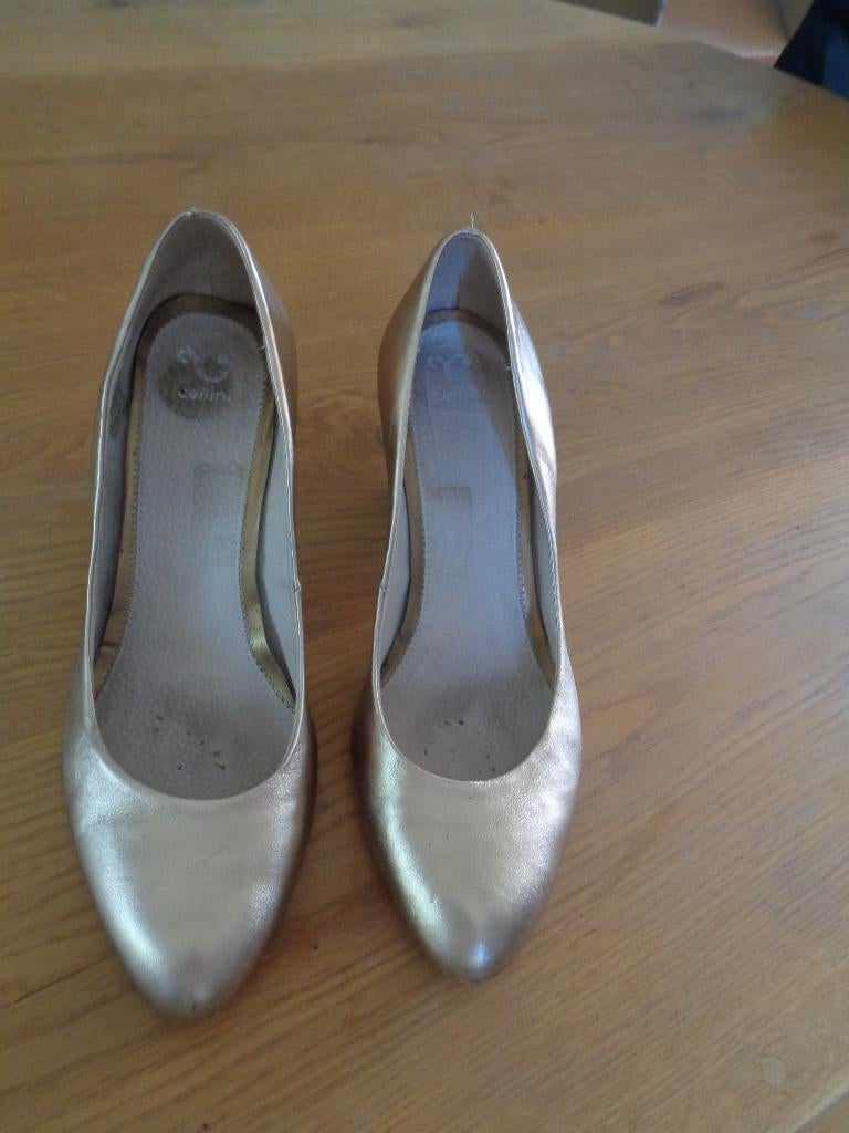 CELLINI  goudkleur hoge hakken:mt 42, Overige kleuren, Cellini, Ophalen of Verzenden, Zo goed als nieuw