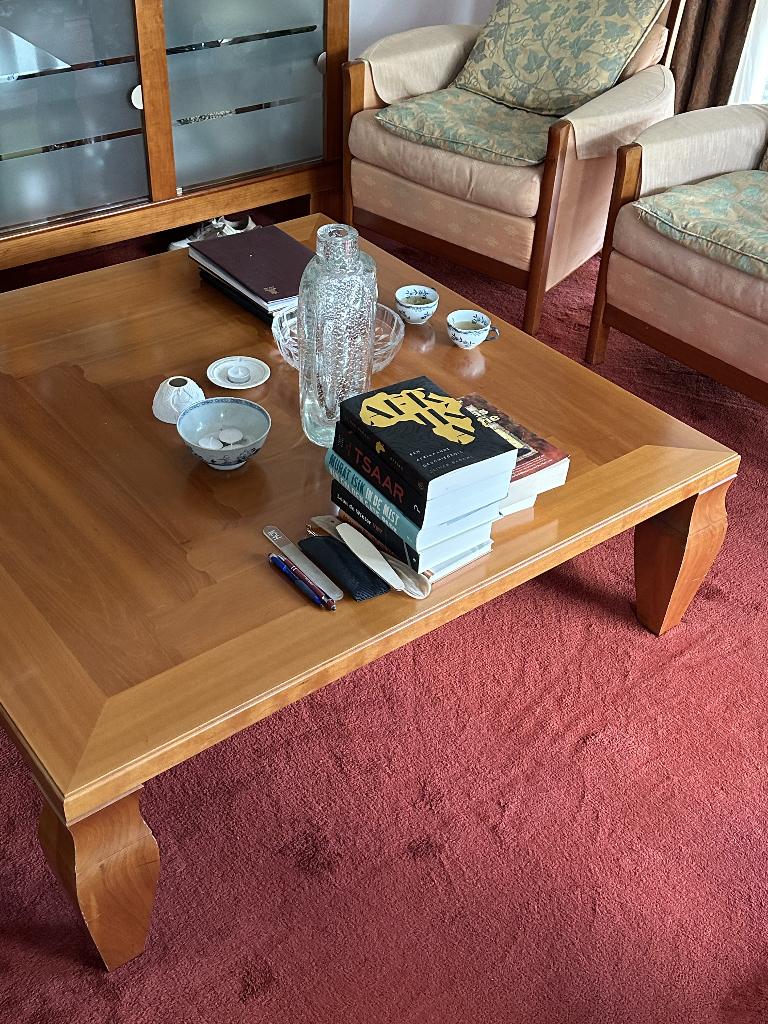 Giorgetti Leon Krier salontafel - italiaans design, Ophalen, Gebruikt, 150 tot 200 cm, Italiaans design, art deco, kersenhout, vintage