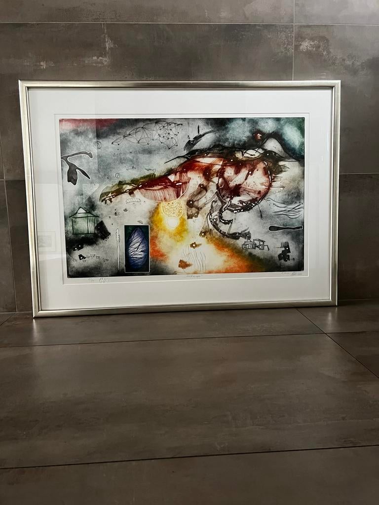 Ets 'Wishscape' - Ad Arma - Ingelijst, Antiek en Kunst, Kunst | Etsen en Gravures, Ets, Gesigneerd, 1950 - 1999, Ophalen