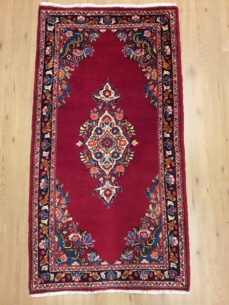 Handgeknoopt perzisch tapijt sarough 140x73, Info@SlatsAntiek.nl, Tweedehands, 100 tot 150 cm, Perzisch