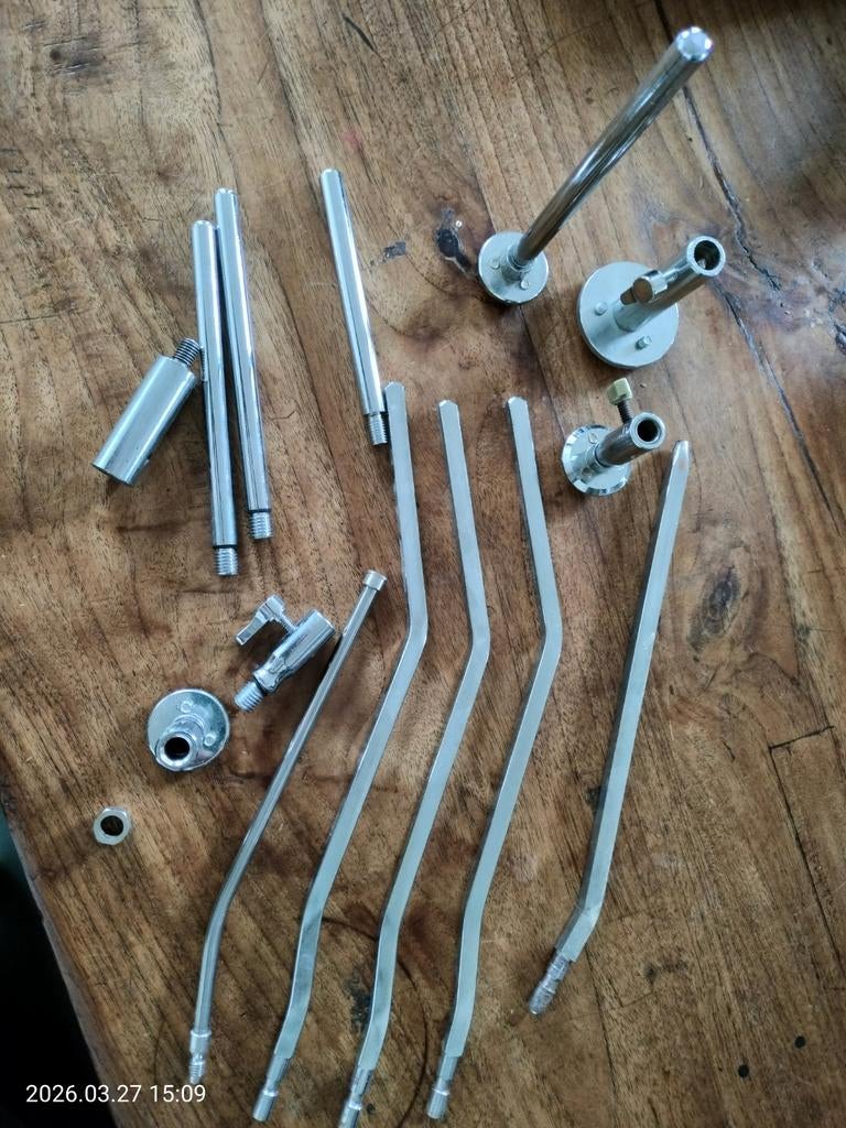 Onderdelen voor poppen en muziek- diverse metalen stangen, Ophalen of Verzenden, Gebruikt, Overige instrumenten