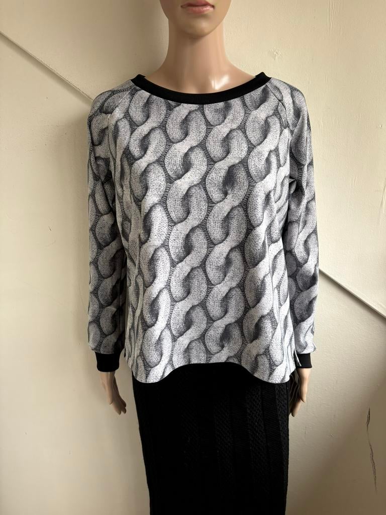 Studio Anneloes travelstof sweater maat 36/38 grijs wit, Ophalen of Verzenden, Zo goed als nieuw, Lange mouw, Maat 36 (S)