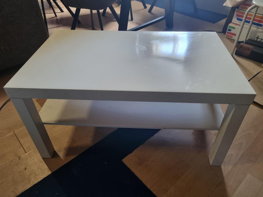 Witte salontafel met opbergruimte, Huis en Inrichting, Tafels | Salontafels, Ophalen, Overige materialen, Gebruikt, 50 tot 100 cm