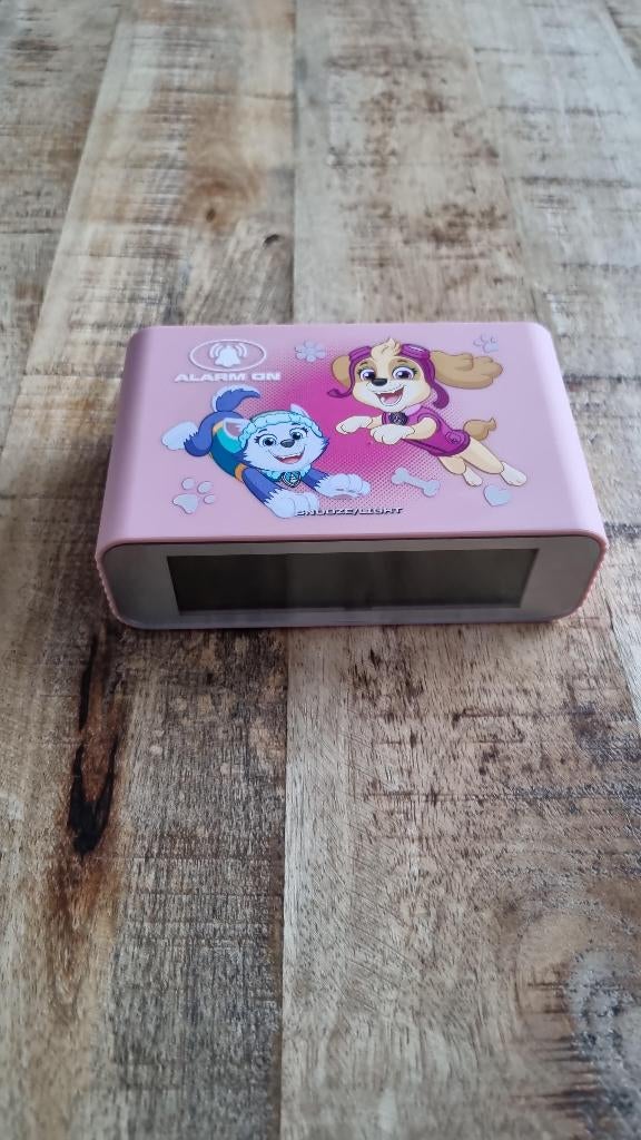 Paw Patrol Kinder wekker kleur roze., Ophalen of Verzenden, Zo goed als nieuw, Digitaal
