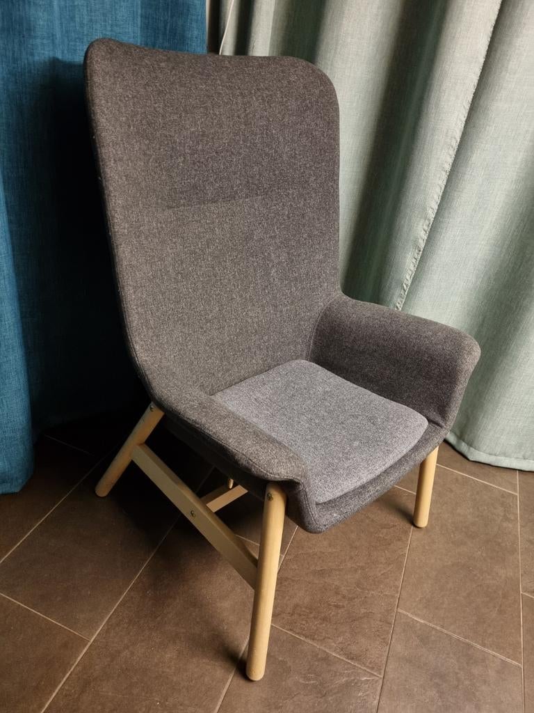 Fauteuil met hoge rugleuning, VEDBO, donkergrijs, Huis en Inrichting, Fauteuils, Ophalen, Overige materialen, Minder dan 75 cm