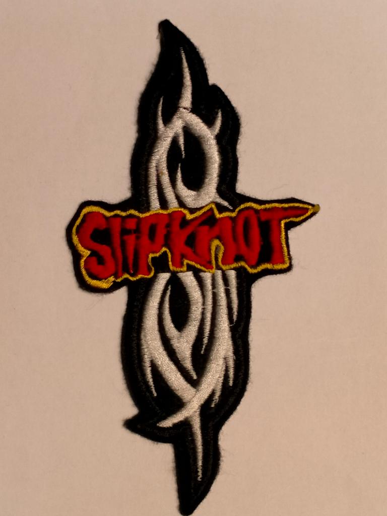 Slipknot heavy metal rock muziek logo kleding embleem patch, Verzamelen, Ophalen of Verzenden, Gebruikt, Kleding