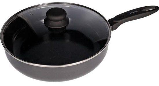 Brabantia Hapjespan (koekenpan) met Deksel – 28 cm, Ophalen, Zo goed als nieuw, Overige materialen, Koekenpan of Braadpan