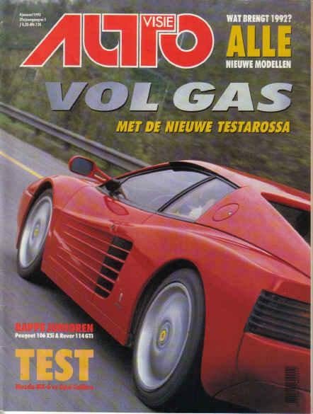 Autovisie 1 1992 : Mazda MX6 - Opel Calibra - Ferrari 512TR, Ophalen of Verzenden, Gelezen, Algemeen