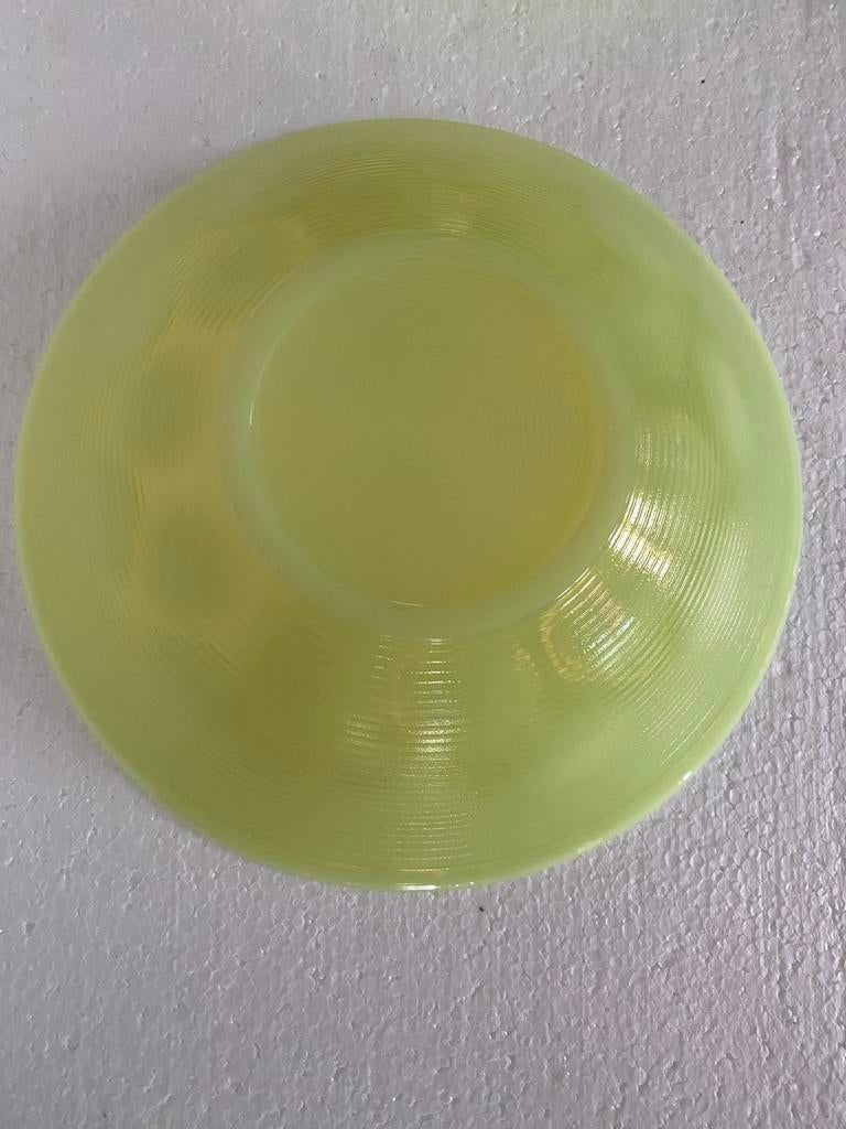 Copier glazen Gutta schalen (2) jaren 30, Gebruikt, Schaal, Leerdam, Rond