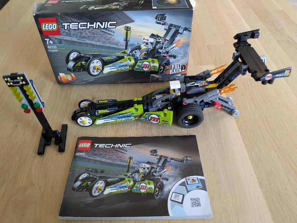 Lego technic 42103 Dragster, Ophalen of Verzenden, Zo goed als nieuw, Complete set, Lego
