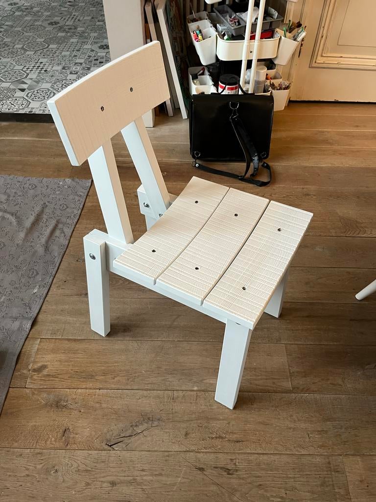 IKEA/Piet Hein Eek Stoel - Wit Krijtverf, Huis en Inrichting, Stoelen, Ophalen, Gebruikt, Wit, Eén