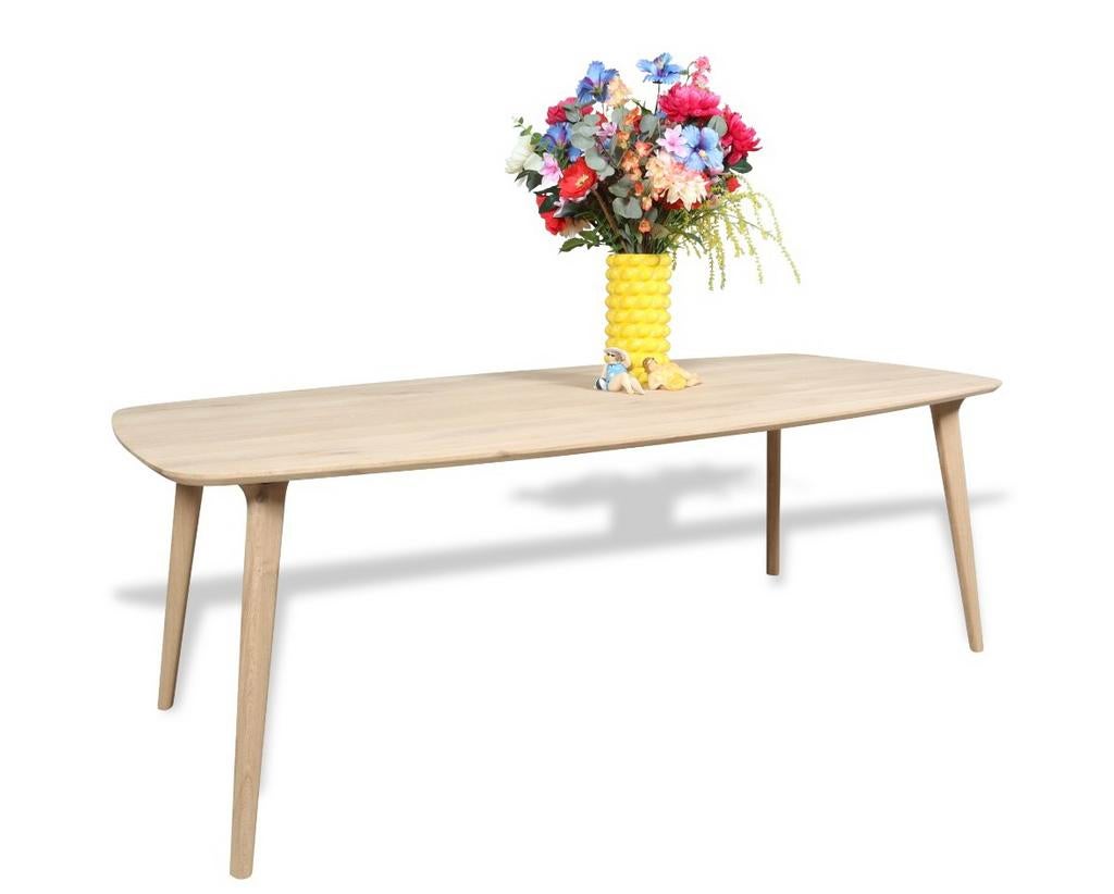 Deens ovale eettafel 160 t/m 240cm massief eiken Deens ovaal, Ophalen, Eikenhout, Vijf personen of meer, Ovaal