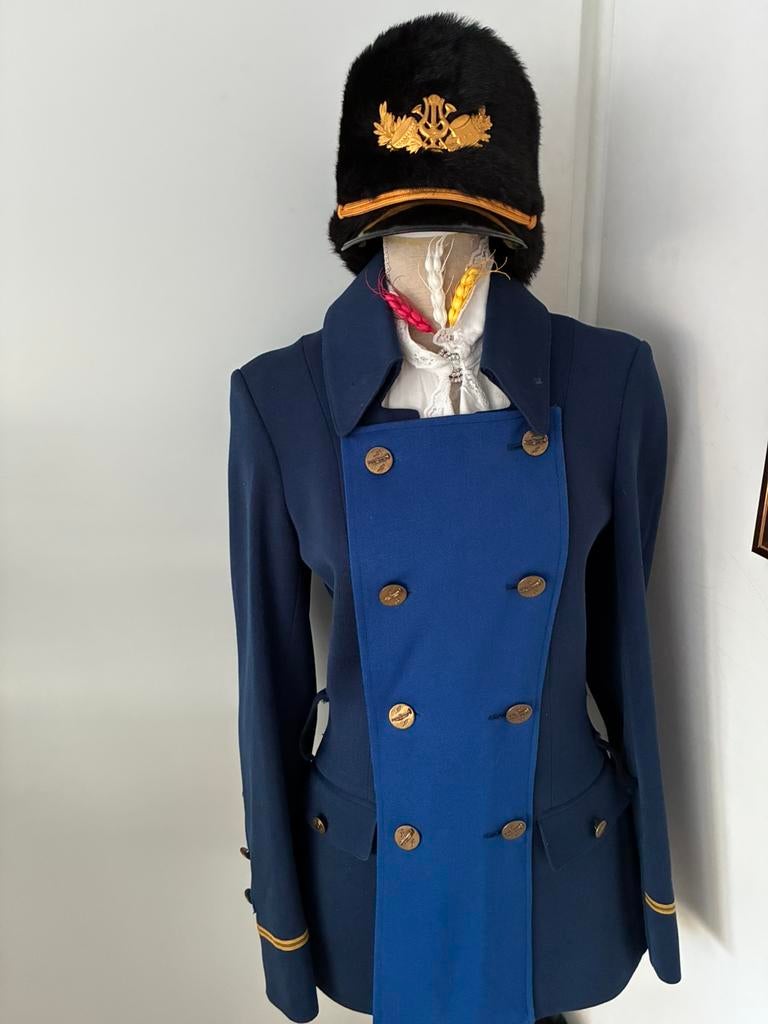 Harmoniejas fanfarejas fanfare  jas met kolbak maat 34, Ophalen of Verzenden, Zo goed als nieuw, Maat 34 (XS) of kleiner, Carnaval