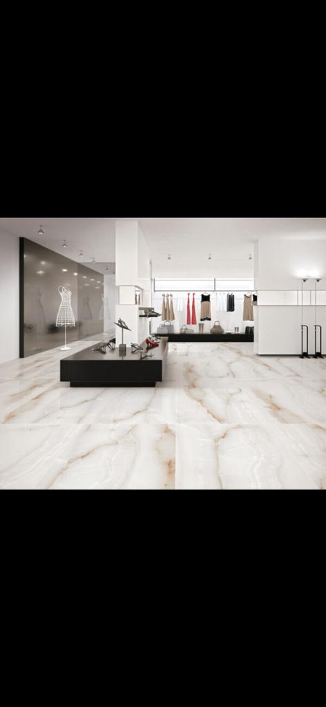 Tegel 60x120 marmer onyx hoogglans glans vloertegels tegels, Ophalen, 75 m² of meer, Nieuw, Crème