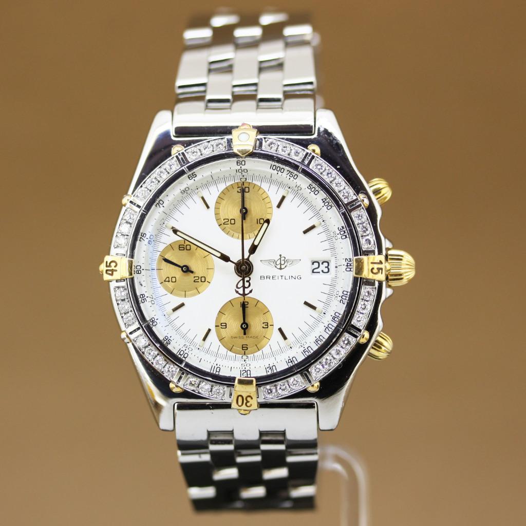 Breitling Chronomat Goud-Staal B13047 Diamant, Staal, Gebruikt, Breitling, Polshorloge