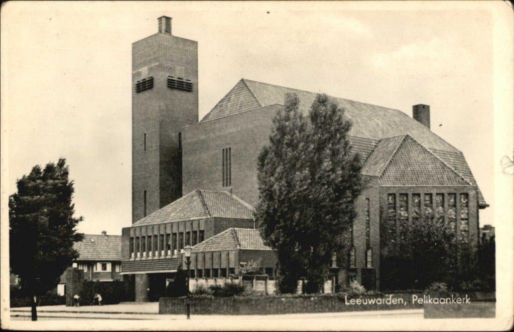 Leeuwarden Pelikaankerk 1947., Ophalen of Verzenden, 1940 tot 1960, Gelopen, Friesland