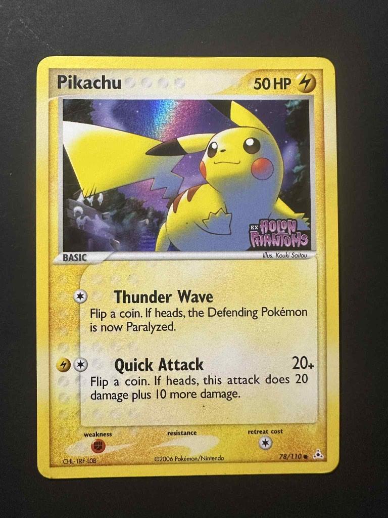 Pikachu Holon Phantoms 78/110 holo stamped, Ophalen of Verzenden, Gebruikt, Losse kaart, Foil