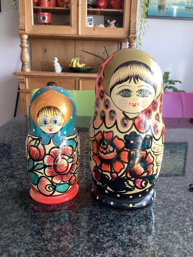 Baboesjka, Matroesjka, handbeschilderd, groot, vintage, Verzamelen, Ophalen