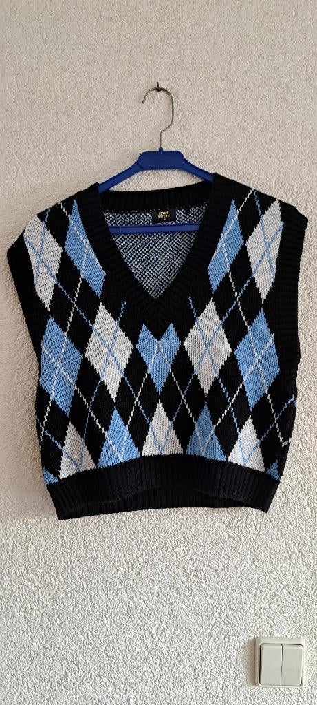 Spencer blauw geruit, Maat 38/40 (M), Nieuw, Ophalen of Verzenden, Blauw