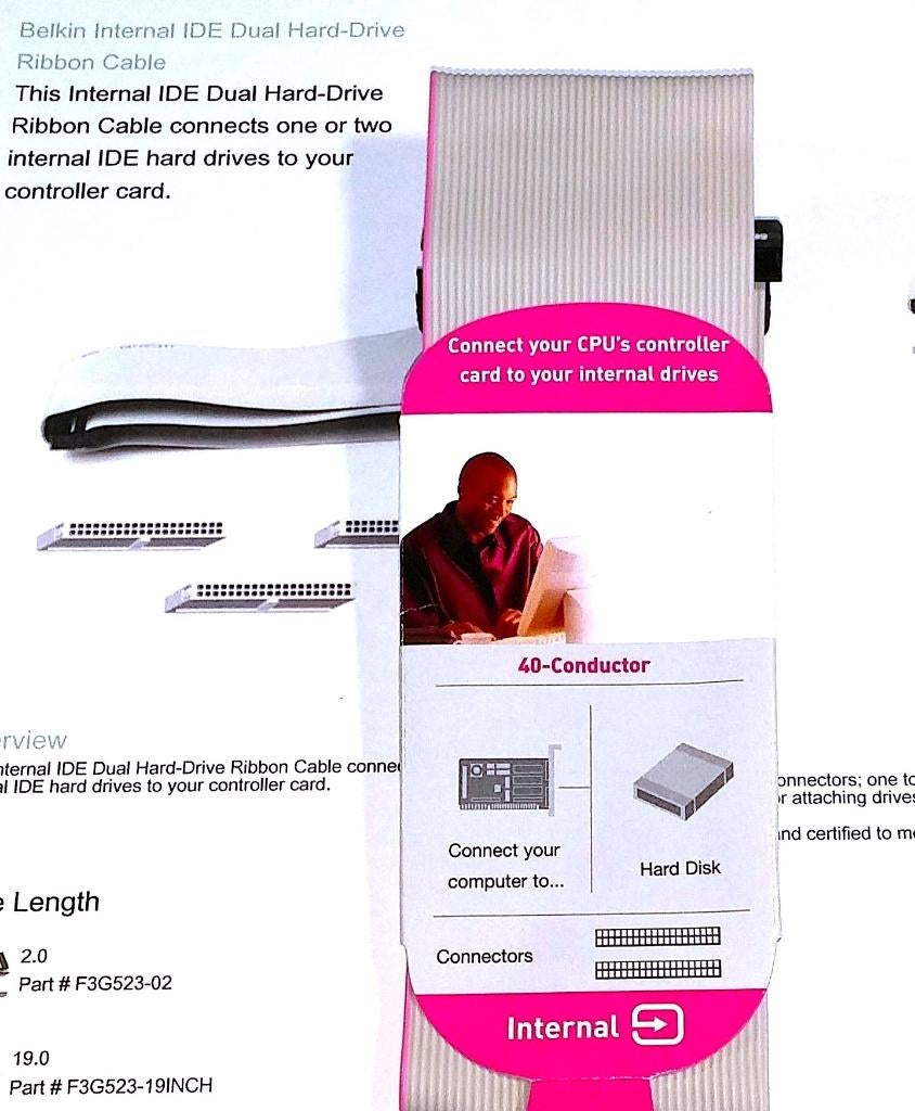 Belkin IDE kabel Ultra DMA ATA 40-wire 48cm UDMA EIDE ATAPI, Computers en Software, Ophalen of Verzenden, Belkin